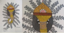 Gond Art ~ Hand Painted Gond Painting - Ganesh