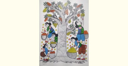 Gond Art ~ Hand Painted Gond Painting - Mango Tree