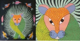 Gond Art ~ Hand Painted Gond Painting - Tiger