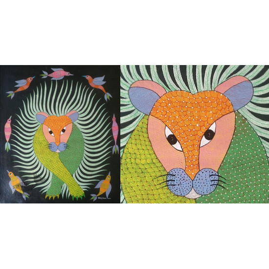 Gond Painting - indian art Tiger