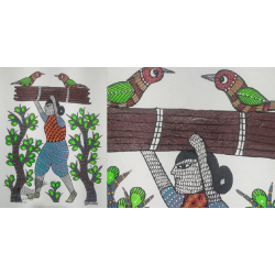 Gond Art ~ Hand Painted Gond Painting - Village Women