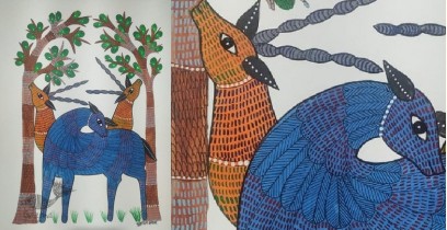 Gond Art ~ Hand Painted Gond Painting - Wall Hanging