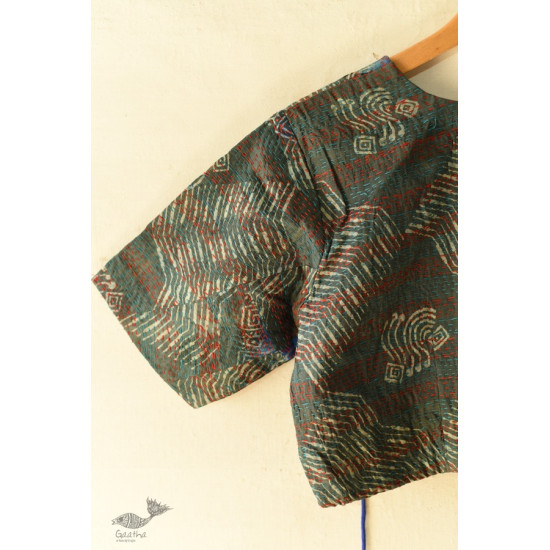 kantha silk blouse stitched