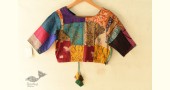 kantha silk blouse With Round Neck stitched