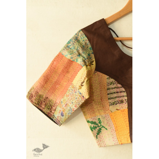 kantha silk cotton blouse stitched