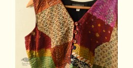 Kantha | Stitched Silk Sleeve Less Blouse