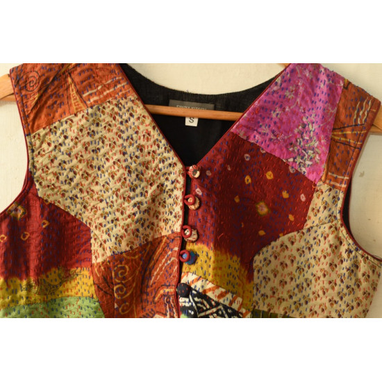 kantha silk blouse stitched