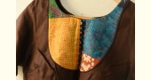 kantha silk cotton brown blouse stitched