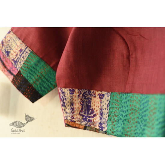 kantha silk cotton blouse stitched