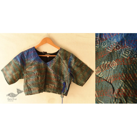 kantha silk blouse stitched