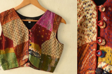 Kantha | Stitched Silk Sleeve Less Blouse