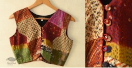 Kantha | Stitched Silk Sleeve Less Blouse