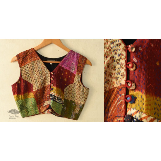 kantha silk blouse stitched