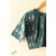 cotton Teal Blue blouse stitched - Ikat 