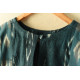 cotton Teal Blue blouse stitched - Ikat 