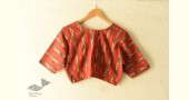 cotton red blouse stitched - Ikat