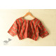 cotton red blouse stitched - Ikat