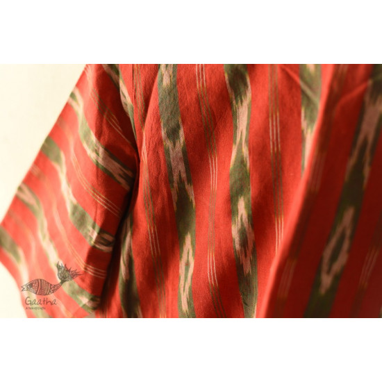 cotton red blouse stitched - Ikat