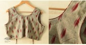 cotton blouse stitched - Grey Ikat