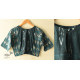 cotton Teal Blue blouse stitched - Ikat 