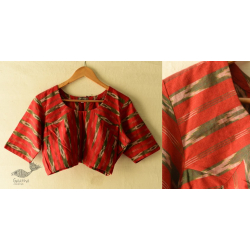 Ikat | Stitched Cotton Red Blouse