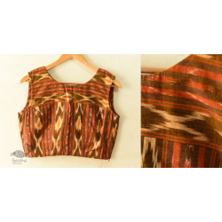 Ikat | Stitched Cotton Sleeve Less Blouse