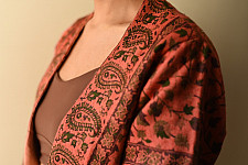 Love in Fall ~ Handwoven Peach Jamavar Woolen Jacket