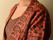 Love in Fall ~ Handwoven Peach Jamavar Woolen Jacket