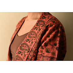 Love in Fall ~ Handwoven Peach Jamavar Woolen Jacket