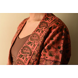 Love in Fall ~ Handwoven Peach Jamavar Woolen Jacket