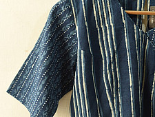 Dabu Block Printed | Indigo Stitched Cotton Blouse