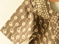 Dabu Block Printed | Stitched Cotton Blouse - Brown & Beige