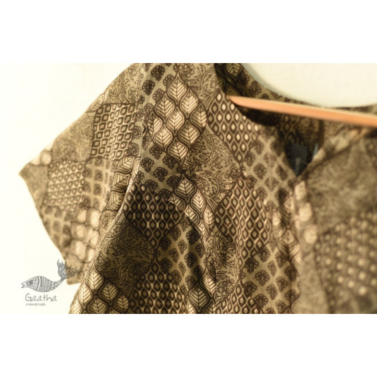 Dabu Block Printed Stitched Cotton brown Blouse