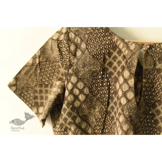 Dabu Block Printed Stitched Cotton brown Blouse