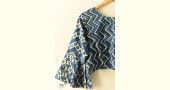 Dabu Block Printed Stitched Cotton Blouse - Indigo