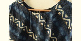 Dabu Block Printed | Stitched Cotton Blouse - Round Neck