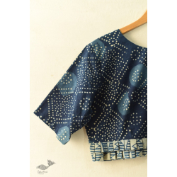 Dabu Block Printed | Stitched Indigo Cotton Blouse