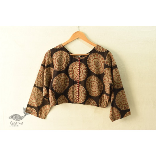 Dabu Block Printed Stitched Cotton Blouse - Block