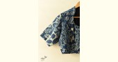 Dabu Block Printed Indigo Cotton Blouse - Stitched
