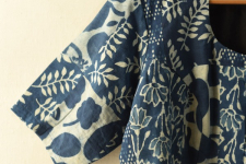 Dabu Block Printed | Indigo Cotton Blouse - Stitched