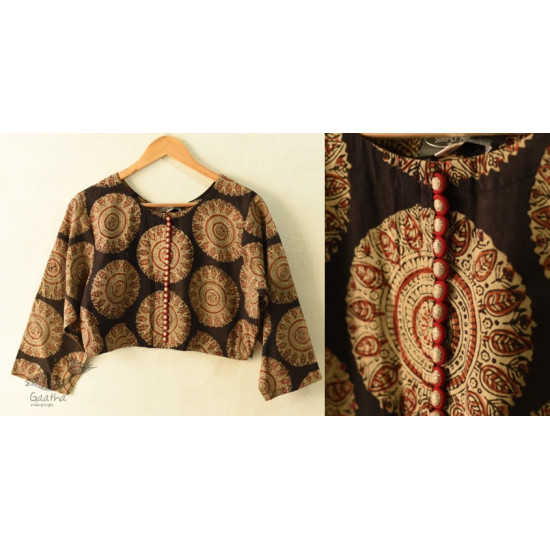 Dabu Block Printed Stitched Cotton Blouse - Block