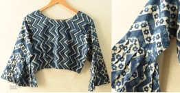 Dabu Block Printed | Stitched Cotton Blouse - Indigo