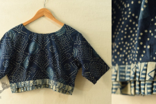 Dabu Block Printed | Stitched Indigo Cotton Blouse