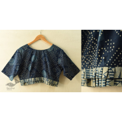 Dabu Block Printed | Stitched Indigo Cotton Blouse