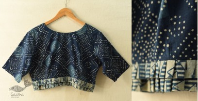 Dabu Block Printed | Stitched Indigo Cotton Blouse