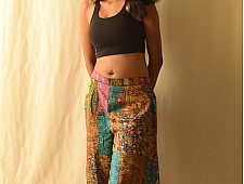 Vintage Silk Kantha Harem Pant