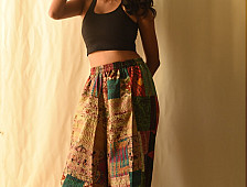 Vintage Silk Kantha Boho Pant