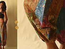 Vintage Silk Kantha Harem Pant