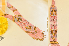 Handcrafted Bead Necklace in Baby Pink Color
