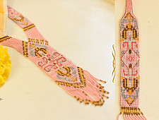 Handcrafted Bead Necklace in Baby Pink Color